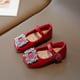 thumbnail image 1 of Zapatos de princesa para niñas con hebilla cuadrada y diamantes de imitación vintage, zapatos planos de piel de charol con punta cuadrada, zapatos de leche para niños de una sola capa, 1 of 6