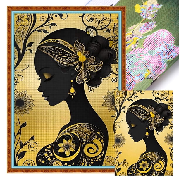 Kit Punto Cruz para Niña Bordado Con Hilo Algodón Ecológico 11CT Arte 40x60cm
