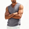 thumbnail image 4 of Antinious Men Solid Knit Sweater V-Neck Sleeveless Loose Versatile Comfortable Tank Top, 4 of 5