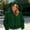 Green, variant on Women 3D Bunny Ear Hooded Full Zip Cropped Sweatshirt Jacket Kangaroo Pocket Solid Ladies Winter Casual Outerwear