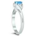 thumbnail image 2 of SZUL Women's 6X4MM Blue Topaz and Diamond Twist Ring in 10K White Gold, 2 of 4