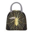 thumbnail image 1 of Easygdp Gold Spider On The Web Bolsa de Almuerzo Insulada Grande, Forro de Aluminio, Diseño Espacioso, a Prueba de Fugas, Ideal para Trabajo, Picnics, Viajes y Actividades al Aire Libre, 1 of 6