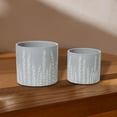 thumbnail image 3 of IH Casa Decor Ceramic Round Planters Gray Leaflets Set Of 2, 3 of 3