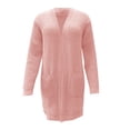 thumbnail image 4 of WFJCJPAF Clearance! Pullover Sweaters for Women Hooded,Women's Fashion Solid Color Knitting Long Sleeve Pockets Cardigan Sweater Coat Tops - Pink M, 4 of 6