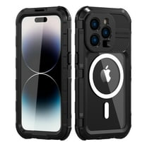 Decase for iPhone 14 Pro Waterproof Case - Built-in [9H Tempered Glass] Screen & Camera Protection [Compatible with MagSafe][Military Shockproof], IP68 Dustproof Full Body Protection - Black