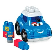 Mega Bloks First Builders Peter Police Car with Big Building Blocks, Building Toys for Toddlers - 6 Pieces