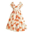 thumbnail image 5 of Erwazi Summer Dresses for Women Print Square Neck Short Sleeve A Line Dress Trendy Casual Style for Daily Wear Outdoor Activities Relaxed Daily Look Dresses, 5 of 6