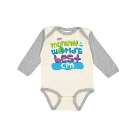 

Inktastic CPA Mom quote Gift Baby Boy or Baby Girl Long Sleeve Bodysuit