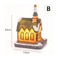 thumbnail image 3 of Light‑Up Resin Christmas Village House Figurine, LED Illuminated Winter Cottage Statue For Christmas Tabletop Home Decor, 3 of 7