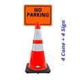 thumbnail image 2 of RK-Safety 28" Orange Cone, Black base With Two Reflective Tape, Plus Cone Sign 22 "No Parking", (Cone-4 ea + Cone Sign-4 ea), 2 of 2