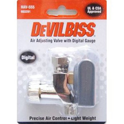 DeVilbiss HAV555 Digital Gauge with Paint Gun Air Adjusting Regulator Valve 