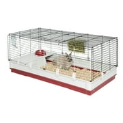 Midwest Homes for Pets Deluxe Rabbit & Guinea Pig Cage, X-Large, White & Red; 47.2 x 19.7 x 23.6 Inches; 158XL
