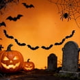 thumbnail image 3 of YiFudd Halloween Bat Hanging Garland, Glow-in-the-Dark Luminous Wall Decor for Indoor Outdoor Party Background, 71in, 3 of 7