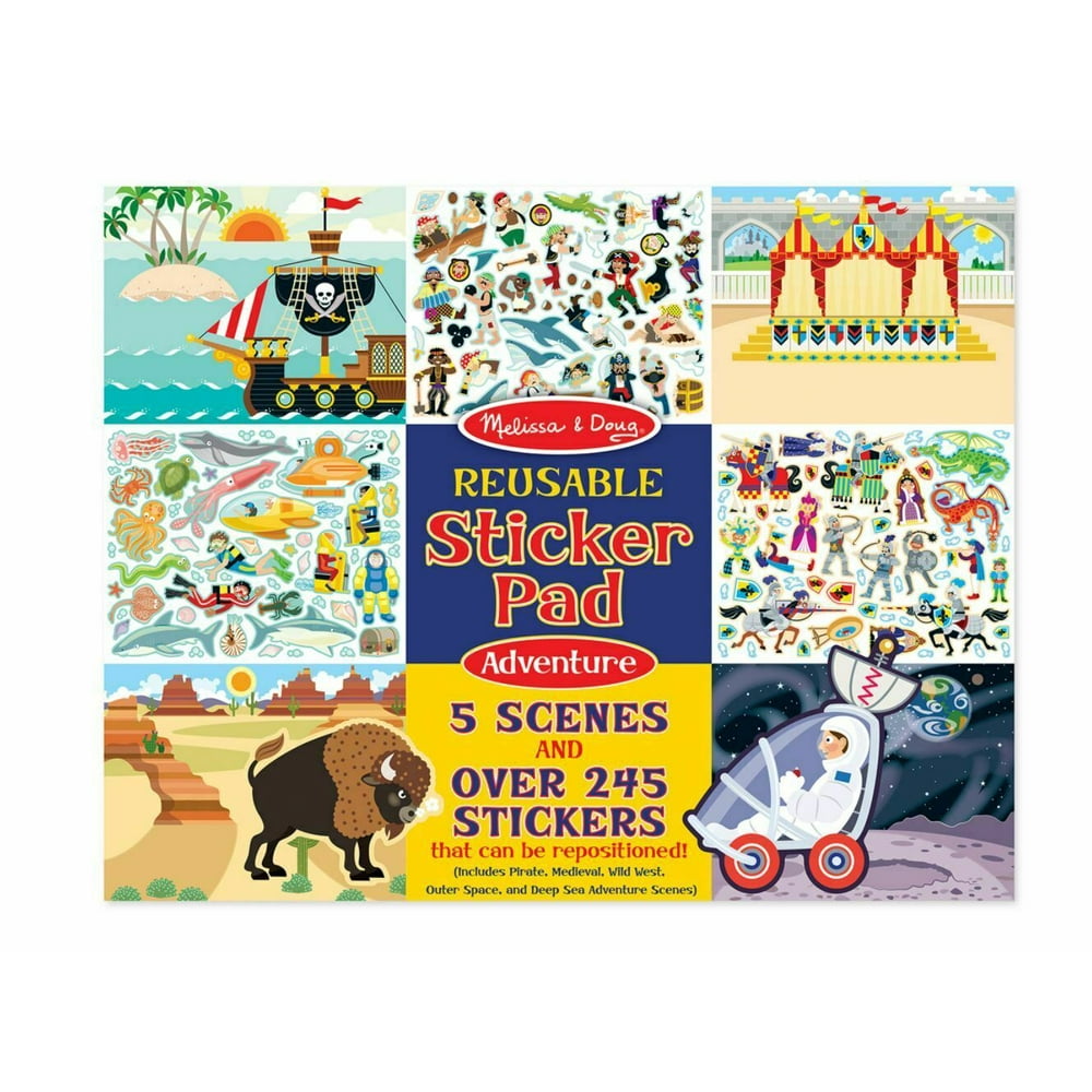 Melissa & Doug Reusable Sticker Pads Set Adventure 245+ Stickers Melissa & Doug Reusable Sticker Pads Set Adventure 245+ Stickers