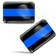 3D Gel Resin Domed Silicone USA Canada UK Number License Plate Stickers 2pcs Thin Blue Line Flag Auto Moto Car Helmet