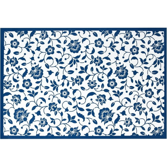 Gift Boutique 50 Blue Floral Place Mats Disposable Paper