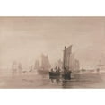 thumbnail image 2 of David Cox 14x11 Black Ornate Wood Framed Double Matted Museum Art Print Titled: Fishing off Hastings (Early 1810s), 2 of 5