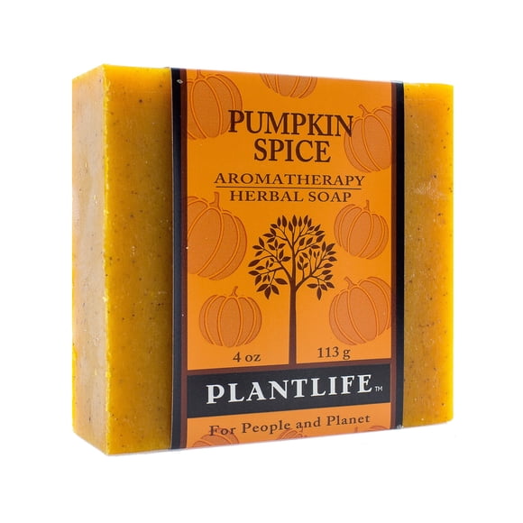 Jabón en barra Plantlife Pumpkin Spice - Jabón hidratante y calmante para tu piel - Hecho a mano con ingredientes a base de plantas - Hecho en California Barra de 4oz