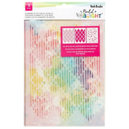 Vicki Boutin Bold And Bright Stencil Pack 3/Pkg-Diamond In The Rough