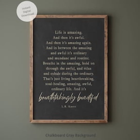 Life Is Amazing LR Knost Quote Poster, 8x12 UNFRAMED