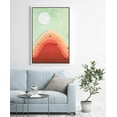 thumbnail image 1 of PixonSign Framed Wall Art Print Set Abstract Red and Orange Hill with Birds Geometric Wilderness Digital Art Modern Art Farmhouse/Country Boho Decor for Living Room, Bedroom - 24"x36" White, 1 of 5