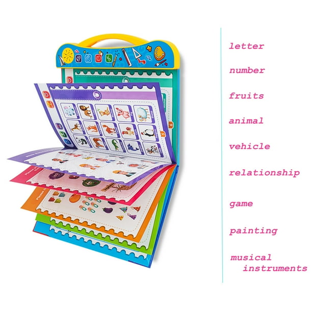 Livre Sonore pour Enfants Livre Sonore Interactif pour Enfants avec Stylo d' Apprentissage Interaction Parent-Enfant Jouets Éducatifs Amusants pour 3 Ans