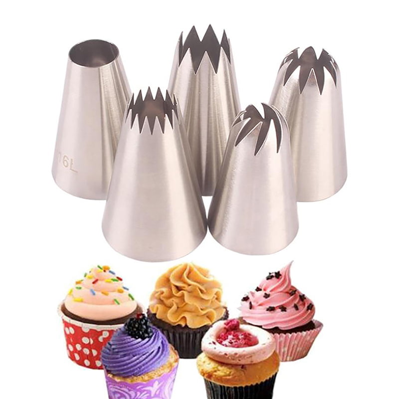 5pcs Large Round Cake Cream Decoration Tips Piping Icing Nozzles Pastry To bnA7 