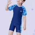 thumbnail image 5 of Fesfesfes 6-14Years Boys Swim Sets Short Sleeve Rash Guard Swimwear Summer Quicking Dry Swimsuit Bathing Suit Casual Bathing Suit(Blue#1,12 Years), 5 of 6