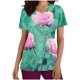 thumbnail image 1 of Vestido Corto para las Mujeres con Cuello en V Imprimir Manga Corta Bolsillo Enfermera Top, Poliéster Ligero para el Hogar Diario Y Desgaste Casual, 1 of 1