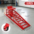 thumbnail image 2 of Hydraulic Car Ramps with wheel, 2 Pack Car Ramp High Lift, 11000LBS Automotive Truck Cars Service Ramps, Low Profile Oil Change Ramps with Support Jack for Car Truck Trailer Garage Repair (Red), 2 of 8