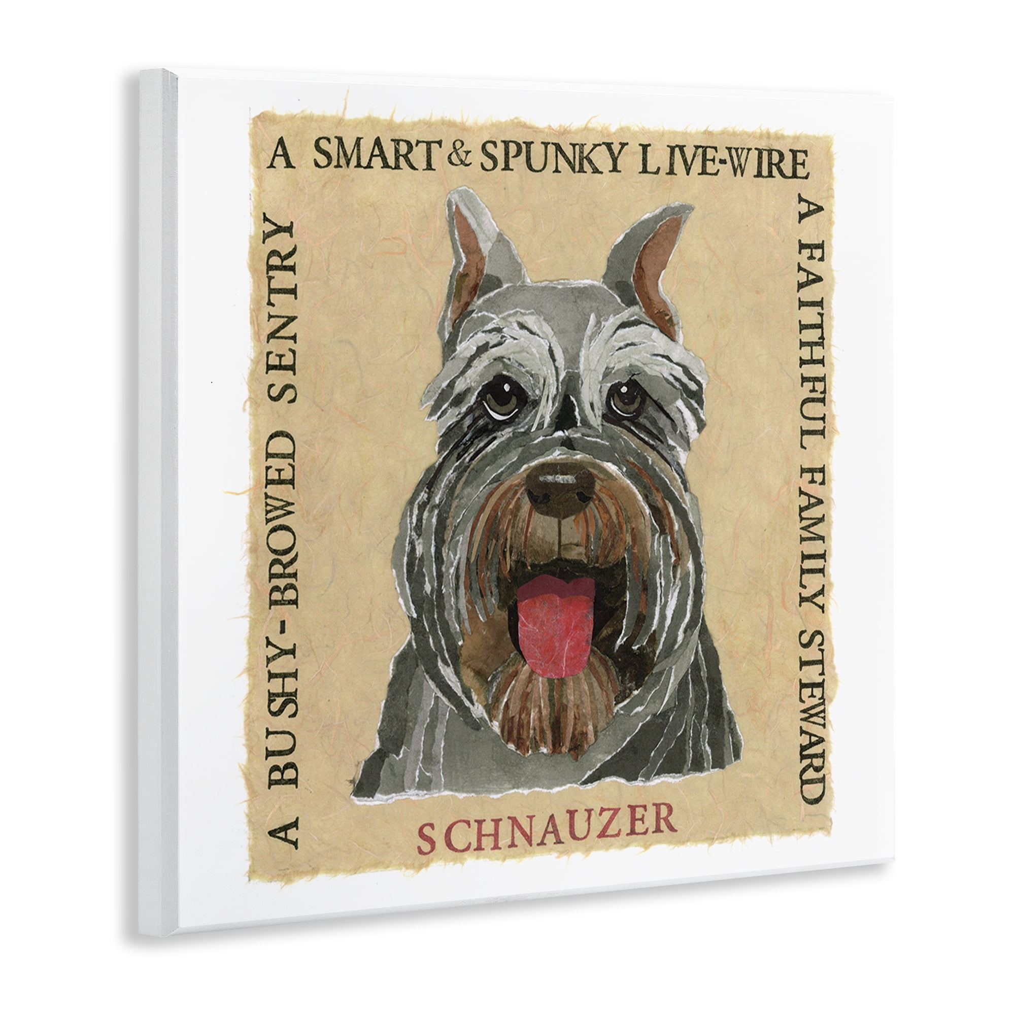 Stupell Industries Fun Schnauzer Pet Phrases Animals Painting Unframed Art Print Wall Art, 12 x 12
