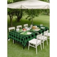 thumbnail image 5 of 60x120 Inch Outdoor Tablecloth with Umbrella Hole Zipper Rectangle St. Patrick's Day Rectangular Tablecloths Outside Waterproof Spring Lucky Shamrock Green Buffalo Plaid Patio Table Cover for Picnic, 5 of 8