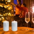 thumbnail image 4 of SLYNSHome LED Christmas Flameless Candles Lights,Xmas Tea Lights Votive Candles Lamps Xmas Window Candlesticks with 3D Flame Wick Battery Operated for Home Decoration (White,5.9 Inch), 4 of 7