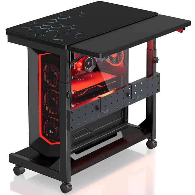 Soporte para torre de ordenador Bearfire, altura ajustable con ruedas
