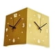 thumbnail image 2 of Reloj de pared de esquina de doble cara, reloj de esquina cuadrado, de metal, silencioso y sin tictac. Amarillo, 2 of 9