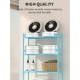 thumbnail image 4 of 3-Tier Over The Toilet Storage, Space Saver Metal Bathroom Shelves, Freestanding Above Over Toilet Storage Shelf with 4 Hooks for Bathroom, Blue, 4 of 12