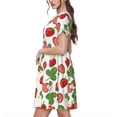 thumbnail image 2 of Lsque Strawberry Print Women's Casual Dress T-Shirt Summer Short Sleeve Scoop Neck Swing Dresses, 2 of 6