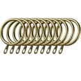 thumbnail image 1 of Metal Curtain Rings Hanging Hooks for Curtains Rods Pole Voile (Color : Brass, Length : 12PCS), 1 of 5