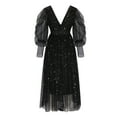thumbnail image 6 of IROINNID Reduced Wedding Guest Dresses for Women Homecoming Party Sexy Summer Mesh Slim Fitting Long Sleeveless One Line Dress Sleeveless One Line Shoulder Dress Trendy Formal Dress,Black, 6 of 7
