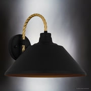 Luxury Urban Loft Wall Sconce, Medium Size: 12''H x 14''W, with Modern Style Elements, Matte Black Finish, UQL1911 from the Emden Collection by Urban Ambiance