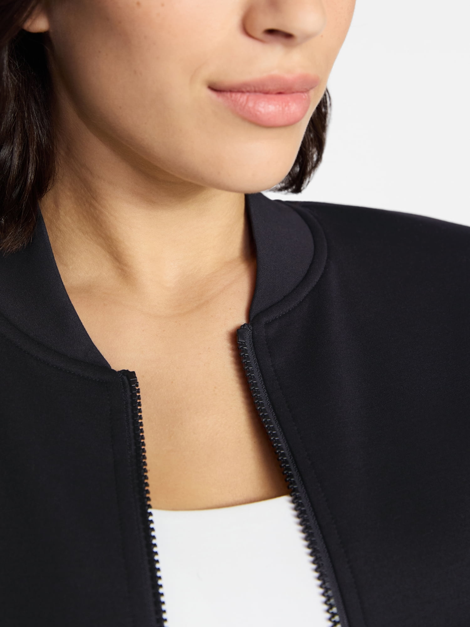 Avia Women's ScubaKnit Bubble Hem Bomber Jacket, Sizes XS-XXXL
