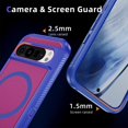 thumbnail image 6 of Strong Magnetic & Seamless Stand for Google Pixel 9 Pro XL Case, Compatible with MagSafe, for Google Pixel 9 Pro XL Phone Case, Ultra Slim Frosted Matte Non Slip Drop Protection, Blue+Rose, 6 of 7
