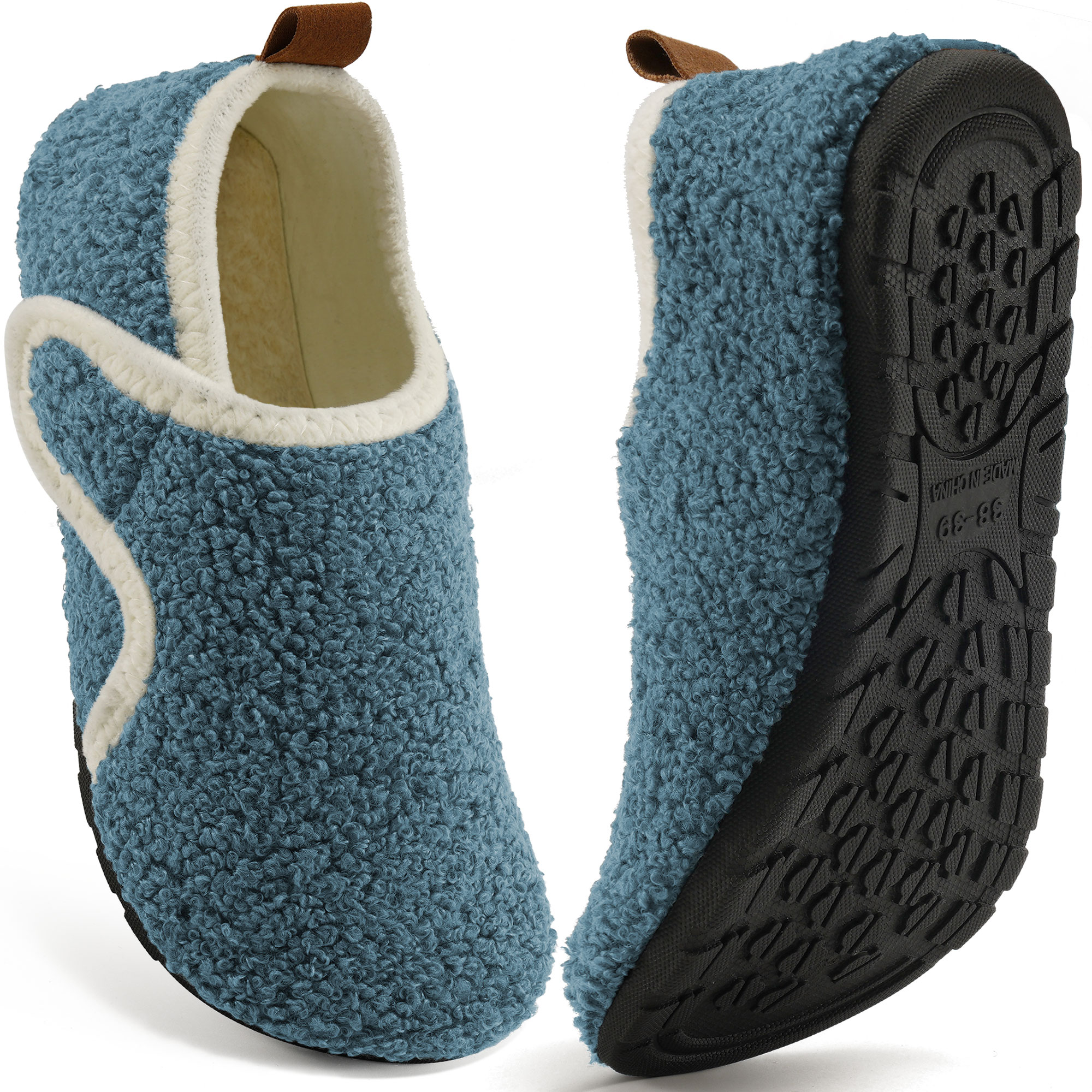 Ecetana Women's Fuzzy Fleece House Slippers, Blue