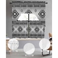 thumbnail image 3 of Gray Aztec Kitchen Curtains Swag Valance and Tier Curtains Set 36 Inch Length, Bohemian Southwest Country Ethnic Art Rod Pocket Drape Panels Pair Swag Curtain for Bathroom/Cafe/Window, 3 of 6