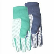 Ladies Combination Jersey & Cotton Canvas Gloves Plastic Dots On The P, Each