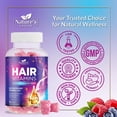 thumbnail image 4 of Hair Vitamins Gummies with Biotin 5000 mcg Vitamin E & C Support Hair Growth Gummy, Premium Vegetarian Non-GMO, for Stronger, Beautiful Hair, Skin & Nails, Biotin Gummies Supplement - 60 Gummy Bears, 4 of 9