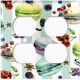 thumbnail image 3 of Metal Light Switch Plate Cover Macaron Fruits and Spices French Desserts CAK022, 3 of 13
