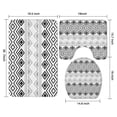 thumbnail image 3 of Boho Black and White Geometric Ethnic Pattern Bathroom Rugs Sets 3 Piece,Toilet Cover Set,Absorbent Non Slip Bathroom Mats Sets with U-Shaped Contour Rug Toilet Rug Set, 3 of 5