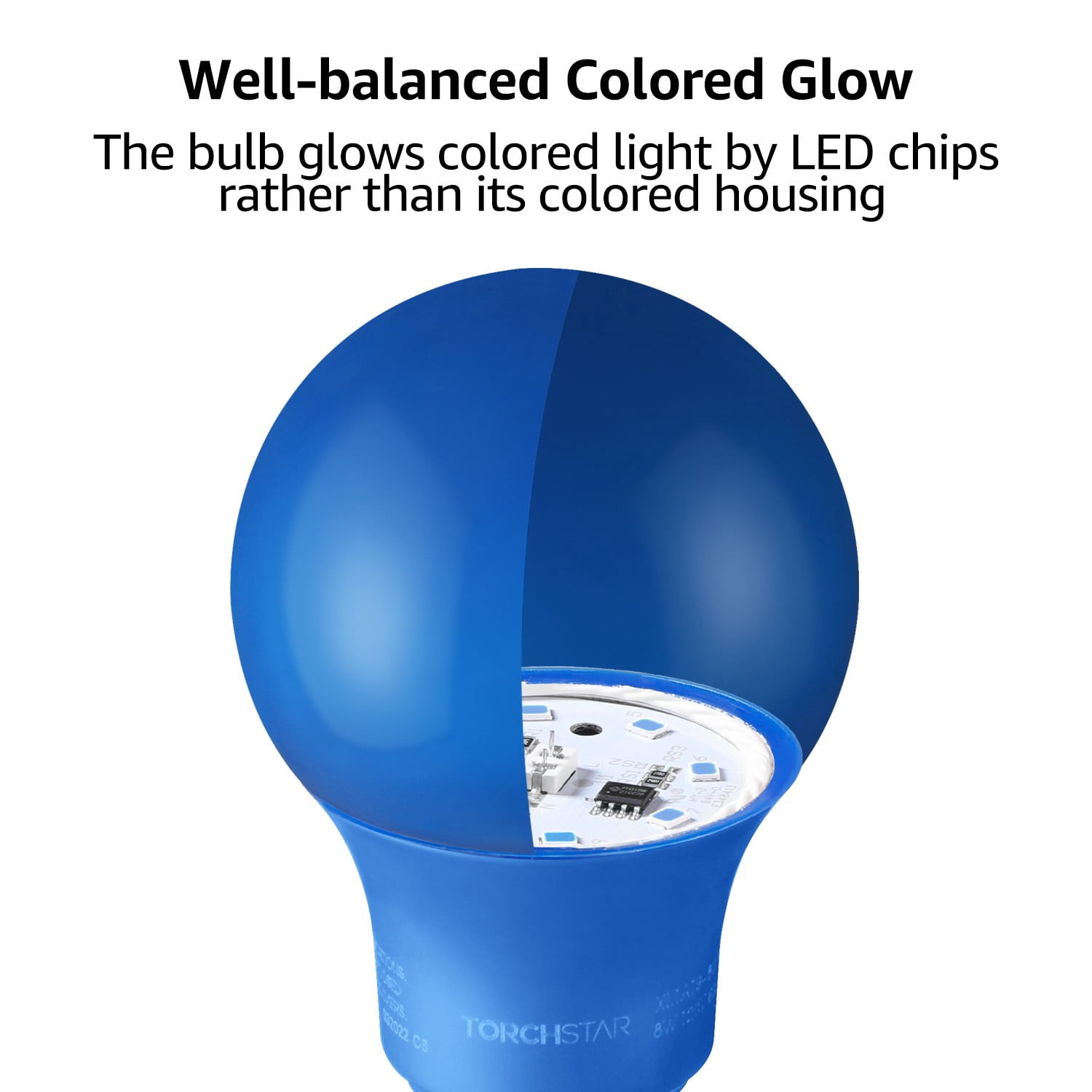 12 Pack LED A19 Blue Bulbs, 8W Light Bulb, E26 Base, Outdoor Bug Free Lights for Porch, Patio, Backyard, Entry Way