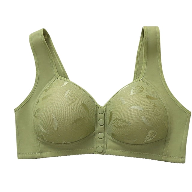 Lenpel Women's Plus Size Wireless Bras Front Closure Lace Full Coverage Supportive Push up Bras Comfort Everyday Bralettes